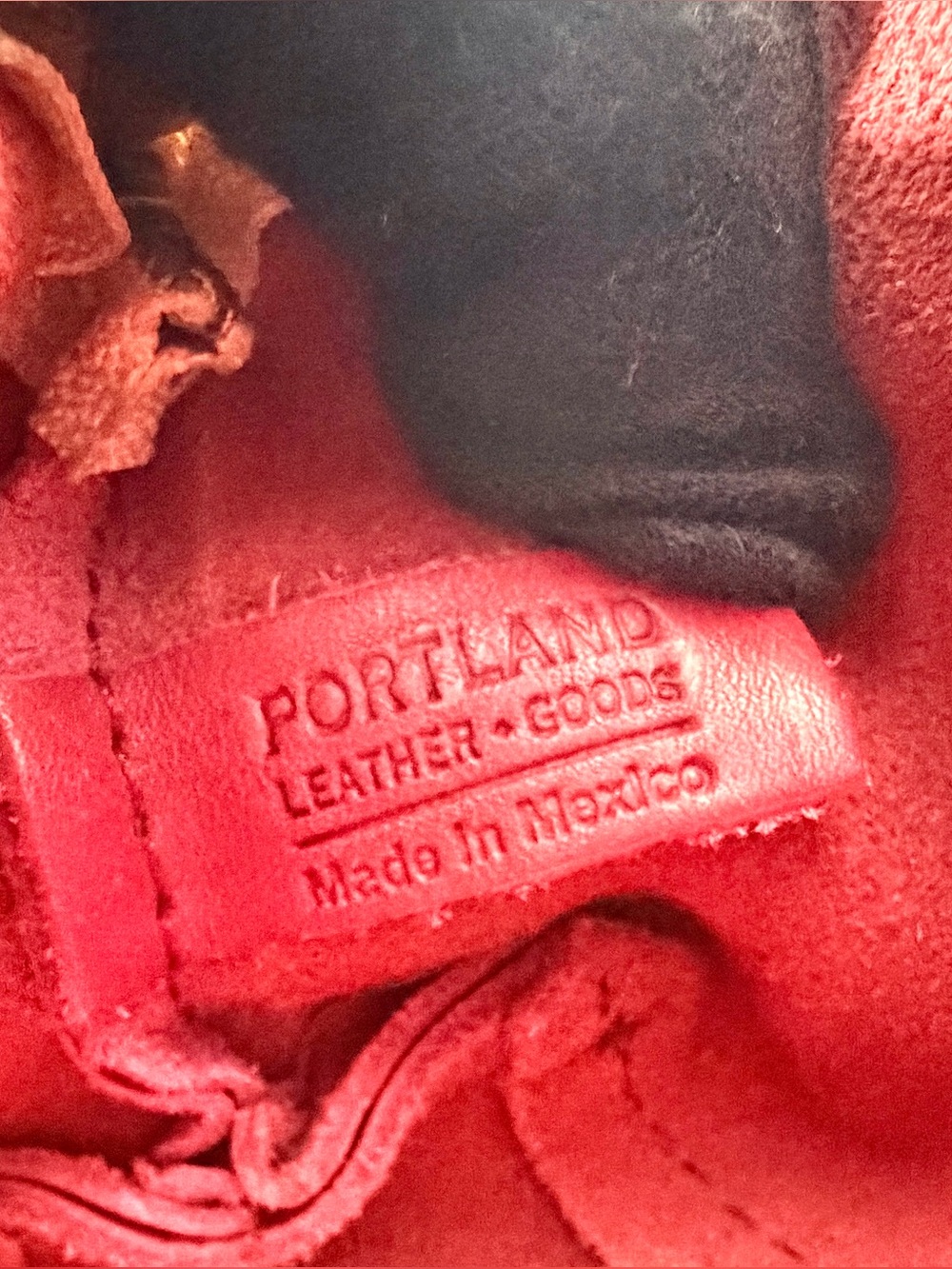 Portland Leather Goods Eclipse Red Leather Pouch Toiletry Makeup Bag Brass - Picture 8 of 8